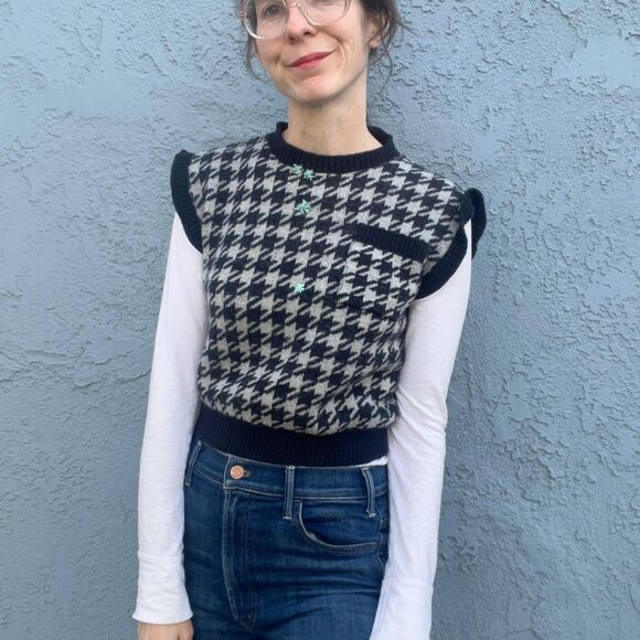 Pendleton Sweater Vest Upcycled Embroidered Eco Clothing Size Small - Picture 3 of 9